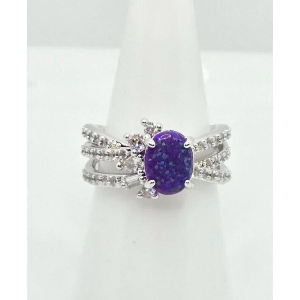 📌Violet Fire Opal Ring Size 5